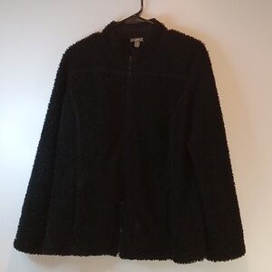 J Jill Full-Zip Jacket Fuzzy Sherpa Thick Heavy Coat Women's Sz Large EUC NICE!